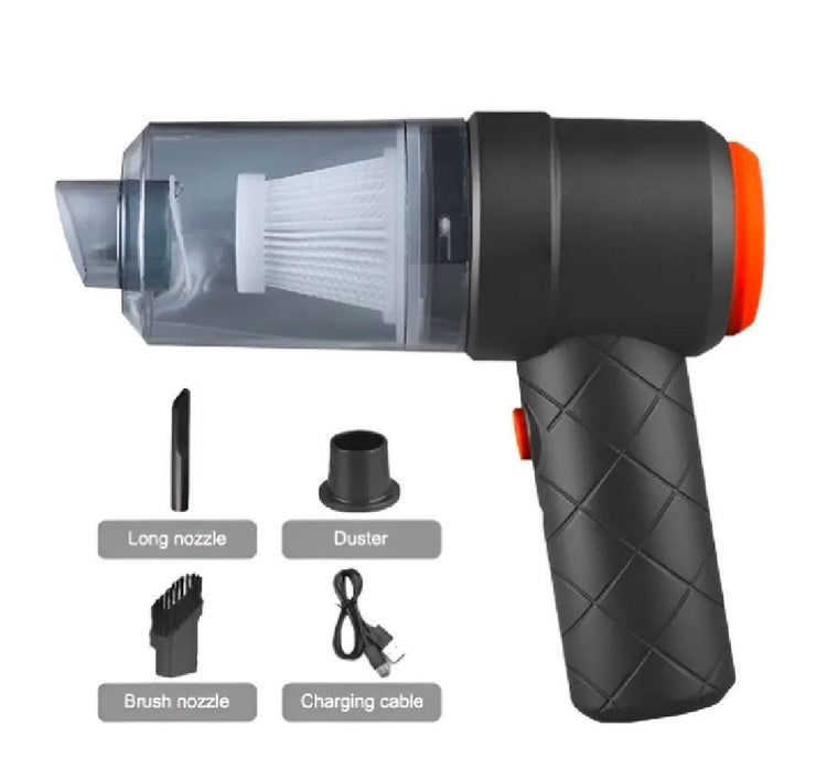 3-in-1 Mini Car Vacuum Cleaner & Air Blower - Cordless, USB Rechargeable
