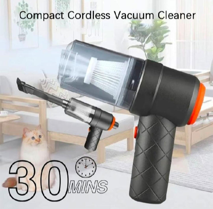 3-in-1 Mini Car Vacuum Cleaner & Air Blower - Cordless, USB Rechargeable