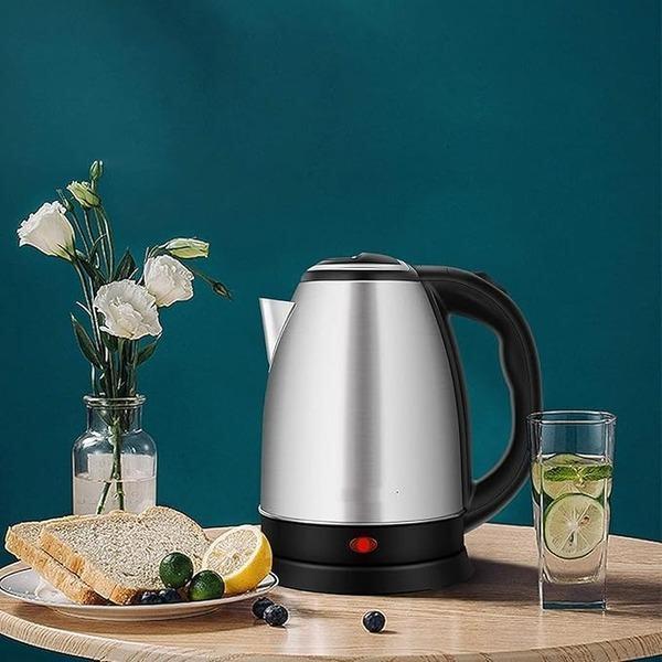 Electric Kettle Stainless Steel Black Handle Fast Boil